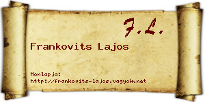 Frankovits Lajos névjegykártya
