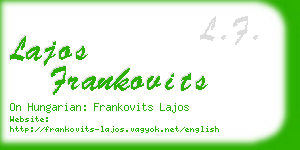 lajos frankovits business card